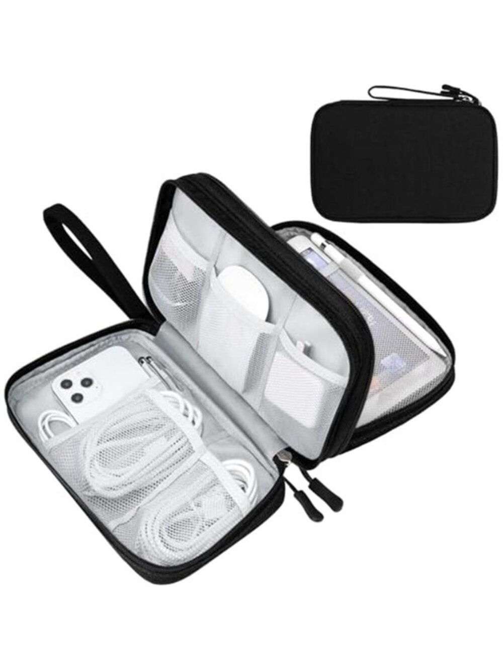 Electronics Organizer Travel Cable Case Cord Storage Tech Accessories Pouch Bag